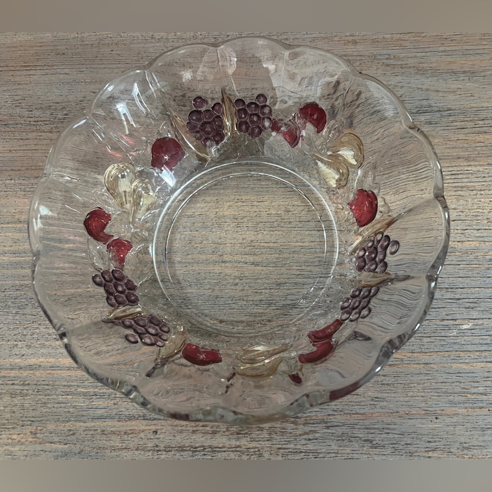 Vintage INDIANA GLASS Garland 8" Round fruit Bowl